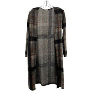 Lime & Chili Plaid Cardigan Multicolor Size Small Open Front Long Sleeve